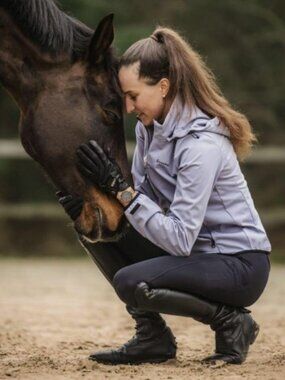 Army green Cavallo wind/rain jacket for horseback riding